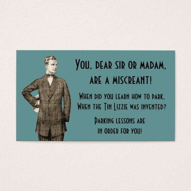 Vintage Apprendre à se stationner (Devant)