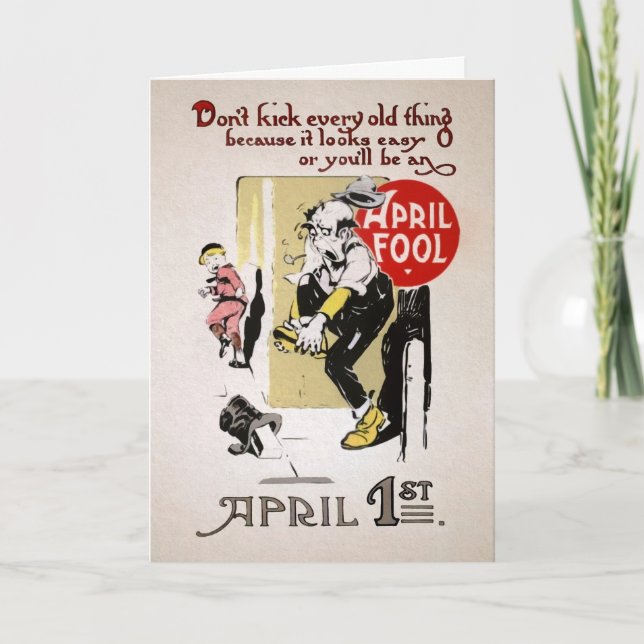 Vintage Aprilscherkarte Feiertagskarte (Vorderseite)