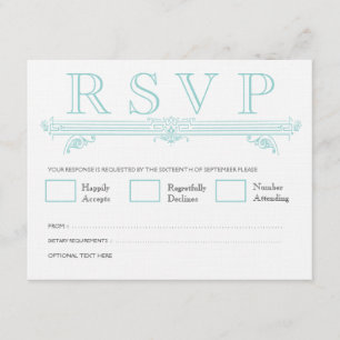 Vintage Aqua-Türkis-Hochzeit UAWG Karten