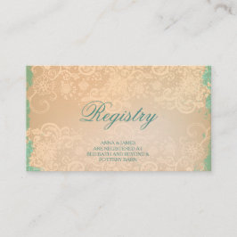 Vintage Aquamarin- und Hochzeitskarte Begleitkarte
