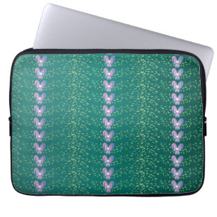 Vintage Aquamarine Blumenmuster Laptopschutzhülle