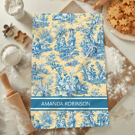 Vintage, aquamarine, gelbliche Joule Geschirrtuch