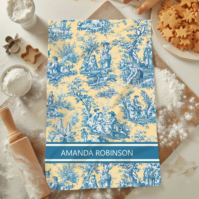 Vintage, aquamarine, gelbliche Joule Geschirrtuch (Von Creator hochgeladen)