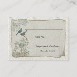 Vintage Aquamarine Platzkarte mit Menüauswahl