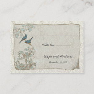 Vintage Aquamarine Platzkarte mit Menüauswahl