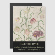 Vintage-Aquarell-Lilie Save-the-Date-Karte