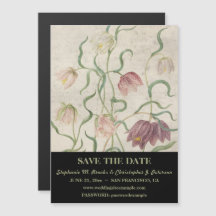 Vintage-Aquarell-Lilie Save-the-Date mit Website