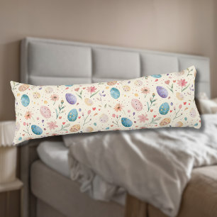 Vintage-Aquarell-Osterblumen-Blätter-Eier Seitenschläferkissen