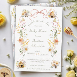 Vintage Aquarell So Süß Wie Eine Biene Baby Shower Einladung