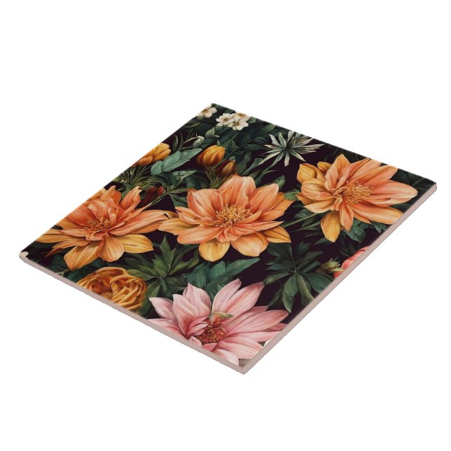 Vintage Aquarellbilder Moderne Blumensammlung Fliese (Seite)