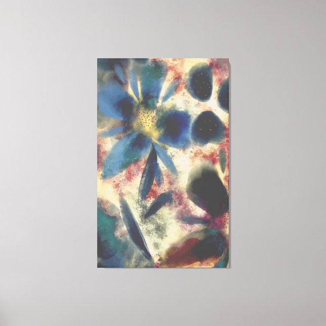Vintage Aquarellbilder und glänzende Blumenbilder Leinwanddruck (Vorderseite)