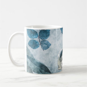Vintage Aquarellblume Lilac Poppies Kaffeetasse