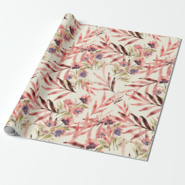 Vintage-Aquarellblumen und -blätter Geschenkpapier