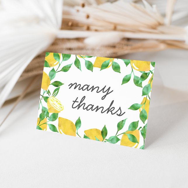 Vintage Aquarelle Lemons Merci Cartes (Créateur téléchargé)