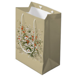 Vintage Aquarellfarbe Wildblume Daisy Bouquet Beig Mittlere Geschenktüte