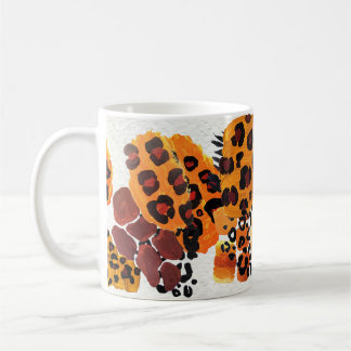 Vintage Aquarellfarben Blätter Illustration. Kaffeetasse