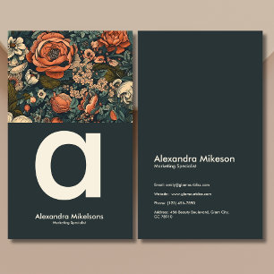 Vintage Aquarellfarben-Blume Beruflich Visitenkarte