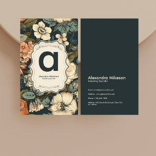 Vintage Aquarellfarben-Blume Beruflich Visitenkarte