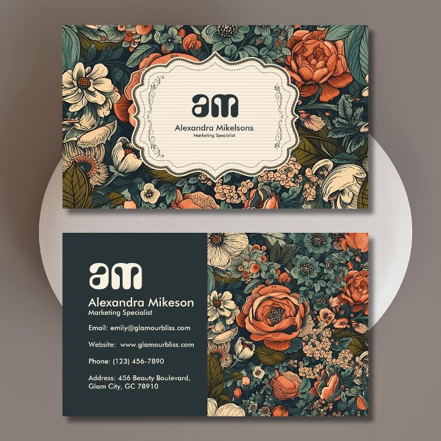 Vintage Aquarellfarben-Blume Beruflich Visitenkarte (Von Creator hochgeladen)