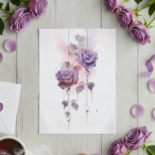 Vintage Aquarellfarben Lila Rose Seidenpapier