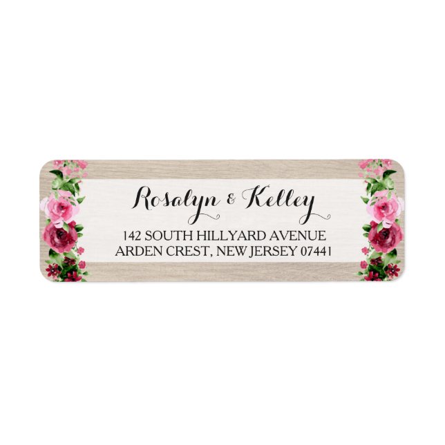 Vintage Aquarellfarben-Rose auf rustikalem Holz (Vorne)