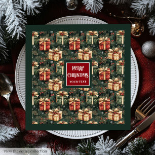 Vintage Aquarellfarben Weihnachten präsentiert Bor Serviette