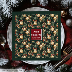 Vintage Aquarellgold Weihnachtsglocken Servietten