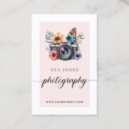 Vintage Aquarellkamera und Blume Fotografie Visitenkarte