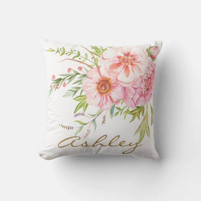 Vintage Aquarellmönche Personalisiert Kissen (Vorderseite)