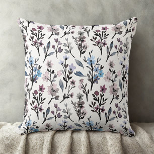 Vintage Aquarellmuster-Wildblumen Kissen