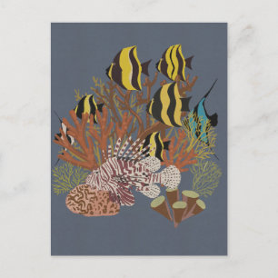 Vintage-Aquarium Postkarte