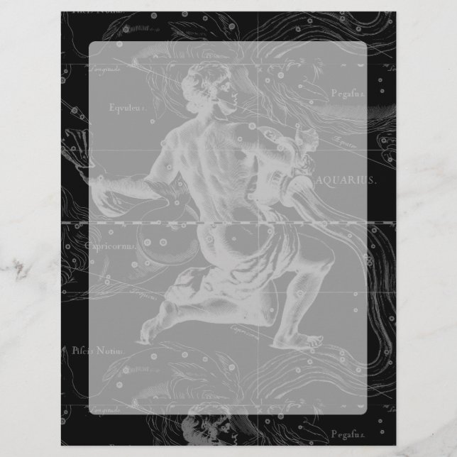 Vintage Aquarius-Konstellation Hevelius um 1690 (Vorderseite)