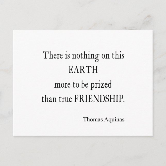 Vintage Aquinas-Freundschaft Inspiration Zitat Postkarte (Vorderseite)
