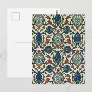Vintage Arabischer Geometrischer Blumenkunst Druck Postkarte