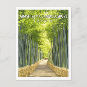 Vintage Arashiyama Bambuswald Japan Kyoto Postkarte