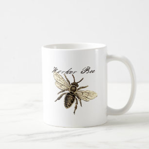 Vintage Arbeiterbiene Insekt Illustration Antiquit Kaffeetasse
