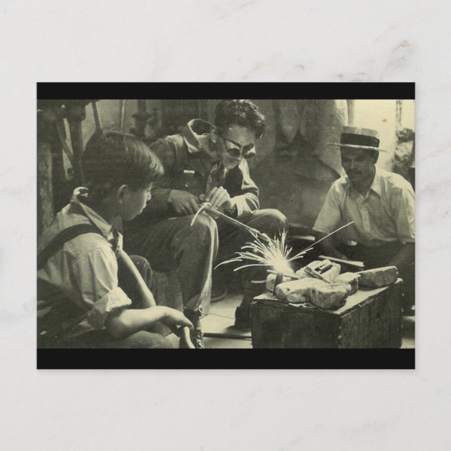 Vintage Arbeitnehmer Postkarte (Vorderseite)