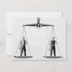 Vintage Arbeitswelt vs. Management, Waage der Gere