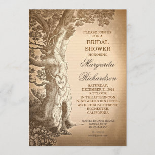 vintage arbre vieux rustique invitation à la douch
