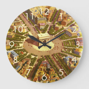 Vintage Arc de Triomphe, Paris, Frankreich Reise K Große Wanduhr