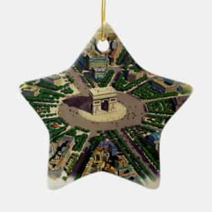 Vintage Arc de Triomphe Paris Keramikornament