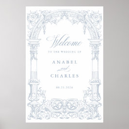 Vintage Arch Vines Frame Wedding Willkommen Poster