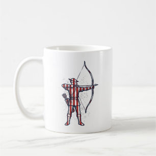 Vintage Archer Amerikanische Flagge Bogenschieß-Ja Kaffeetasse