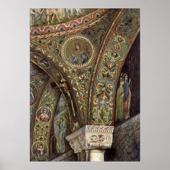 Vintage Architektur, dekorativer Bogengang in eine Poster (Vorne)