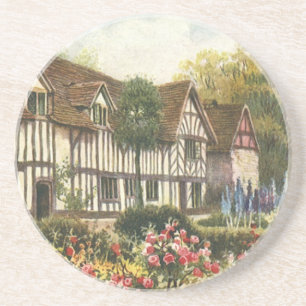 Vintage Architektur Formal Garden Englische Hütte Getränkeuntersetzer