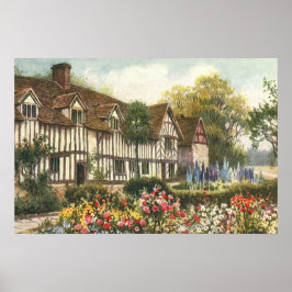 Vintage Architektur Formal Garden Englische Hütte Poster