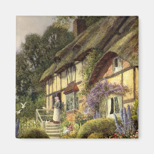 Vintage Architektur, Landhaus Hütte Magnet