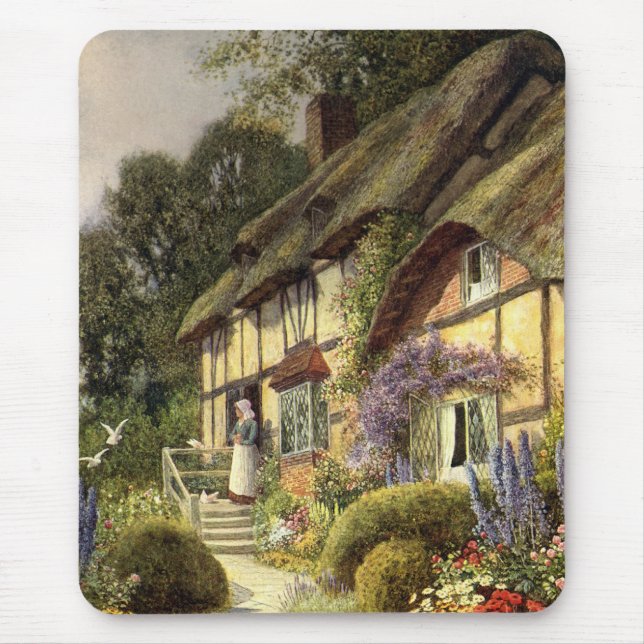 Vintage Architektur, Landhaus Hütte Mousepad (Vorne)