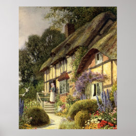 Vintage Architektur, Landhaus Hütte Poster
