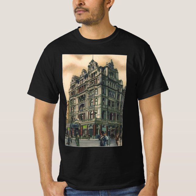 Vintage Architektur Queens Hotel Leicester Square T-Shirt (Vorderseite)